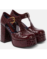 Etro - Croc-effect Leather Mary Jane Pumps - Lyst