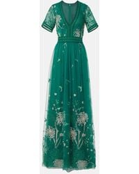 Costarellos - Floral Embroidered Gown - Lyst