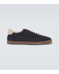Brunello Cucinelli - Baskets En Daim Et Cuir - Lyst