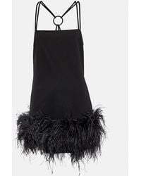 The Attico - Fujiko Feather-Trimmed Minidress - Lyst