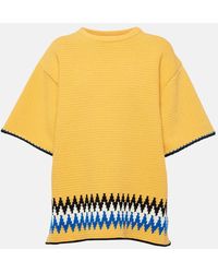 Jil Sander - Jacquard-Trimmed Cotton Jersey T-Shirt - Lyst