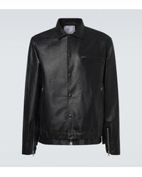 Sacai - Leather Blouson Jacket - Lyst