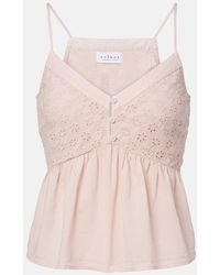 Velvet - Besticktes Top Aliah Aus Baumwollpopeline - Lyst