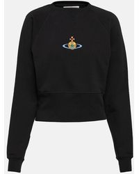 Vivienne Westwood - Logo Cropped Cotton Sweatshirt - Lyst