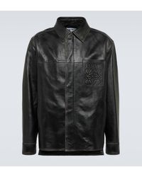 Loewe - Anagram Polished Leather Jacket - Lyst