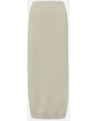Brunello Cucinelli - Ribbed-Knit Cotton Midi Skirt - Lyst