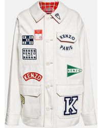 KENZO - Embroidered Cotton Jacket - Lyst