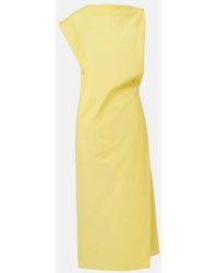 Jacquemus - Drap Cotton-Blend Poplin Midi Dress - Lyst