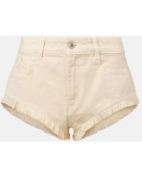 The Attico - Fringed Cotton Canvas Shorts - Lyst