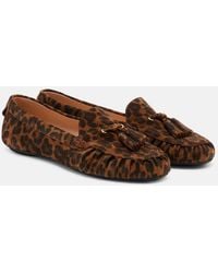 Gianvito Rossi - Thea Leopard-Print Suede Loafers - Lyst