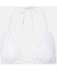 Chloé - Broderie Anglaise Ruffled Bikini Top - Lyst