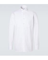 Lardini - Cotton Poplin Tuxedo Shirt - Lyst