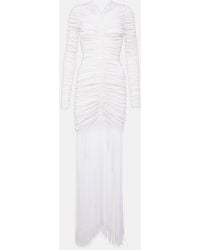 KHAITE - Guisa Fringed Shirred Silk-Blend Gown - Lyst