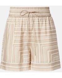 JOSEPH - Laven Checked Silk Shorts - Lyst