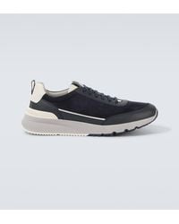Brunello Cucinelli - Sneakers Aus Veloursleder Mit Leder - Lyst