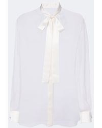 Dolce & Gabbana - Bow-Detail Silk Chiffon Blouse - Lyst