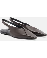 Brunello Cucinelli - Leather Slingback Flats - Lyst