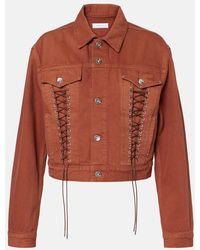 Rabanne - Cropped Denim Jacket - Lyst