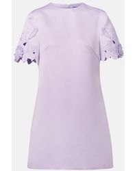 LEO LIN - Aurie Floral-Applique Minidress - Lyst