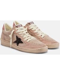 Golden Goose - Ball Star Glitter Suede Sneakers - Lyst