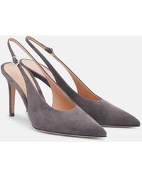 Gianvito Rossi - Robbie 85 Suede Slingback Pumps - Lyst