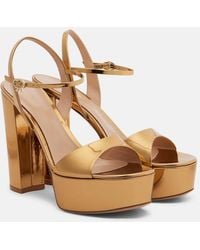Gianvito Rossi - Marlena Metallic Leather Platform Sandals - Lyst