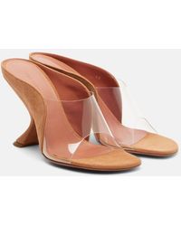 AMINA MUADDI - Mackenzie Pvc And Suede Mules - Lyst