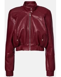 Magda Butrym - Cropped Leather Jacket - Lyst