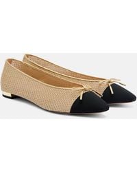 Aquazzura - Gioia Leather-Trimmed Ballet Flats - Lyst