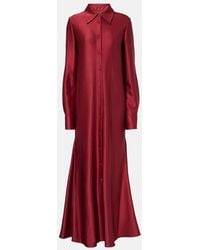 Jil Sander - Hemdblusenkleid Aus Satin - Lyst