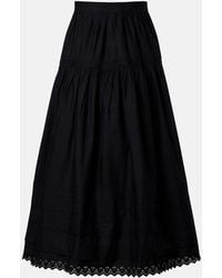 Doen - Sebastiane Cotton Poplin Midi Skirt - Lyst