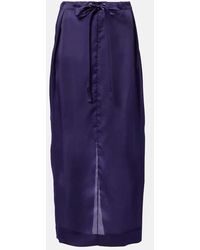 KHAITE - Falda Larga Chenton De Organza De Seda - Lyst