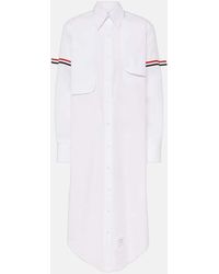 Thom Browne - Vestido camisero de algodon a rayas con RWB Stripe - Lyst
