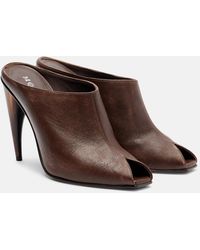McQueen - Horn Leather Mules - Lyst
