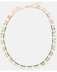 Ileana Makri - Grass Sunny 18kt Gold Necklace With Emeralds - Lyst