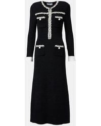 Self-Portrait - Beaded Waffle-Knit Midi Dress - Lyst