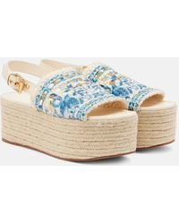FARM Rio - Bedruckte Espadrilles Aus Leder - Lyst