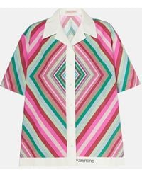 Valentino Garavani - Printed Cotton Poplin Shirt - Lyst