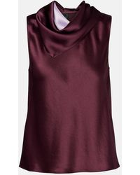 Leset - Barb Draped Satin Top - Lyst