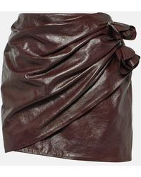 Magda Butrym - Floral-applique Leather Miniskirt - Lyst