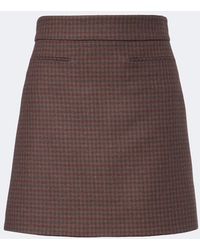 Gucci - Checked Wool-Blend Miniskirt - Lyst