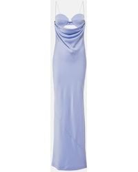 Alex Perry - Cutout Draped Satin Crepe Gown - Lyst