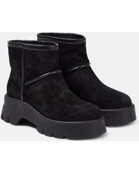 Gianvito Rossi - Shearling-lined Suede Ankle Boots - Lyst