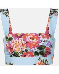 Dolce & Gabbana - Floral Cotton Crop Top - Lyst