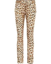 Roberto Cavalli Bedruckte High-Rise Skinny Jeans - Natur