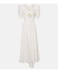 Rodarte - Floral-Applique Silk Crepe Gown - Lyst