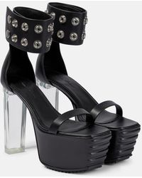 Rick Owens - Minimal Grill Leather Platform Sandals - Lyst