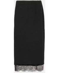 Vince - Lace-Trimmed Midi Skirt - Lyst