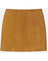 KHAITE - Jett Suede Miniskirt - Lyst