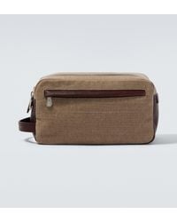 Brunello Cucinelli - Leather-Trimmed Toiletry Bag - Lyst